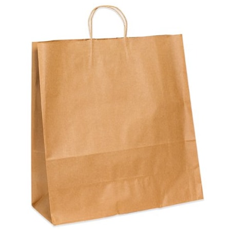 Bsc Preferred 13 x 6 x 15 3/4'' Kraft Paper Shopping Bags, 250PK BUY00031221
